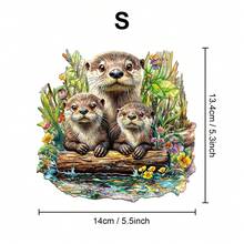 Otter Wooden Puzzle, Asymmetrical Animal Shaped Wooden Jigsaw Puzzle Toy, Unique Party Game Gift, Decorative Art Puzzle, Tabletop Magic Puzzle, Unique Children's Educational Puzzle, Holiday Gift, Adult Wooden Puzzle, Christmas Gift, Back To School Gift, Birthday Gift - Multicolor - View 8