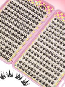 308pcs Independent Cluster False Eyelashes Large Capacity Volume Eyelash Box Set    Soft And Fluffy Eyelash Clusters Cartoon Style Suitable For Cosplay D Curl Reusable Eyelash Clusters Suitable For DIY At Home Easy To Wear Eyelash Extension Tool - 彩色 - 查看 5