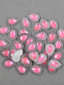 50 颗/包，双色树脂水钻，13*18 毫米红蓝双色泪珠树脂水钻，适用于服装配饰装饰、DIY