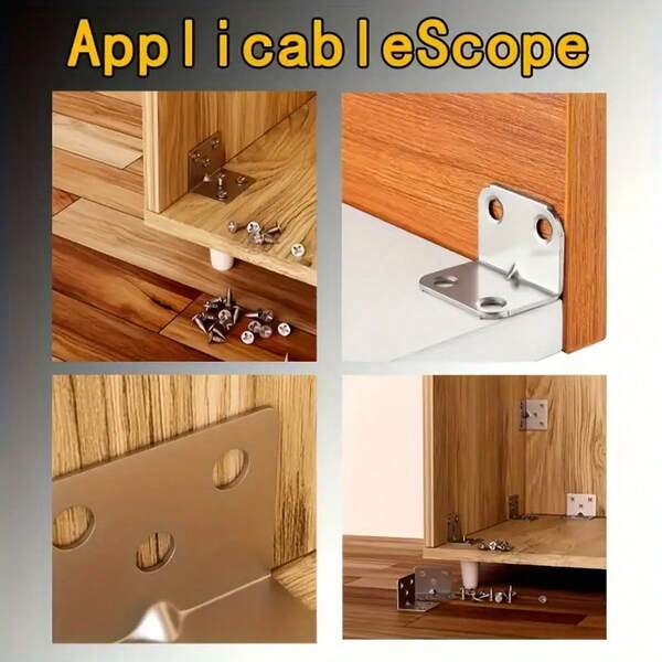 50 قطعة من الدعامات المعدنية على شكل حرف L، دعامات زاوية 90 درجة، مثبتات تعزيز للأثاث الخشبي، الطاولات والكراسي والخزائن