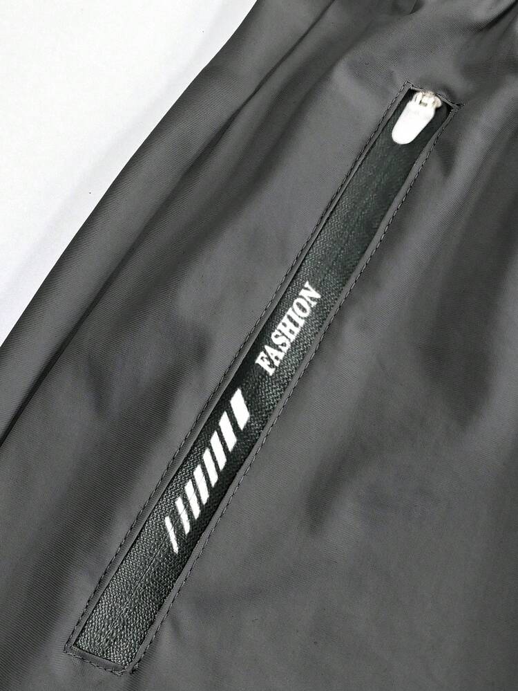 Pantalones casuales de mujer de cintura media con estiramiento, con bolsillos con cremallera y cintura ajustable con cordón - Pantalones rectos ligeros para caminar, actividades al aire libre - Primavera/Verano/Otoño, Pantalones de entrenamiento, Tela de textura suave - Gris - Añade 7