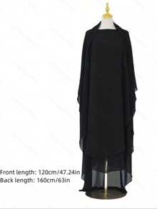 Khăn trùm đầu bằng vải voan hai lớp nâng cấp một màu trơn, phụ kiện abaya thời trang và khăn che mặt dài thanh lịch cho trang phục dự tiệc hàng ngày, khăn trùm đầu mềm mại, quần áo che mặt - Nhiều màu - Xem 10