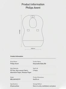 Philips Avent 20入拋棄式嬰兒圍兜,中性款 - 高吸水性、防漏,用餐與旅行必備,輕鬆處理髒亂餐點 - 彩色 - 查看 10