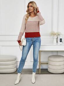 Damen Lässig Farbverlauf Charm Strick Pullover