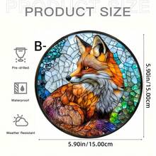1 Piece, Red Fox Moon Catcher, Garden Light Catcher, Acrylic Painted Hanging Ornaments, Animal Theme Room Decoration, Party Decoration, Window Decoration, Birthday Gift, School, Office, Porch, Wall Art, Ideal Gift - Acrylic-round - View 12
