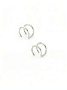 3Pcs/2Pcs/1Pc Stainless Steel Fake Lip Cuff False Lip Ring Fake Lip Nail Ear Piercing Jewelry For Women Men Clip On Ear Cuffs Fake Lip Ring Non Piercing Labret Rings - Multicolor - View 14