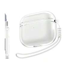 For AirPods Pro 3 Case,Shockproof Clear TPU Protective Cover With Cleaning Pen & Lanyard For AirPods Pro 3rd Generation Charging Case 2025, Transparent - With Lanyard - View 1