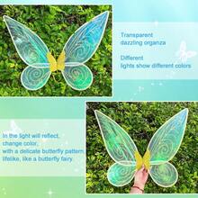 Quescu Fairy Wings For Adults,Butterfly Wings For Girls,Angel Wings,Fairy Costume For Women Halloween Dress Up Party Favor (Gold),18556351 - 金色 - 查看 5