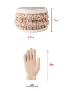 3 件套儿童冬帽套装，保暖针织帽配围巾和手套，适合秋冬户外活动 - 彩色 - 查看 5