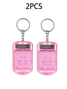 1个/2个迷你翻页计算器，口袋大小的便携式8位电子计算器，创意钥匙扣计算器，适合学生、办公室、送礼、学校、会计、车钥匙、日常携带、户外活动、生日、周年纪念、毕业礼物，可送给女朋友、男朋友、父亲、兄弟、同学、朋友 - 彩色 - 查看 13