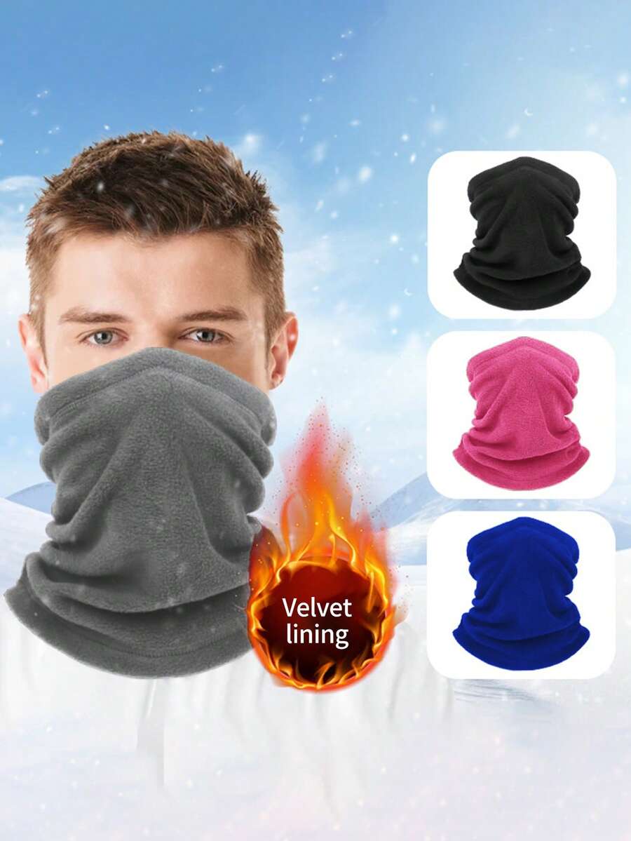 1 peça cachecol quente de lã espessada e à prova de vento para atividades ao ar livre, toalha de rosto esportiva multifuncional, máscara para andar de bicicleta e motocicleta