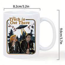 The  TV Series Inspired Mug - 11 Oz Ceramic Coffee Mug With Insulated Base, Spill-Proof Design And The  Theme (Mulder And Scully, Truth Is Out There) - Unique Gift For Fans, Hand Wash Only, Suitable For Office, Home, Travel Use - Ideal For Christmas, Valentine's Day, Birthdays, Independence Day - Tennessee Whiskey Style, Wide Mouth Design, Non-Slip Base - Must-Have For Whiskey Enthusiasts - 白色-11盎司 - 查看 6