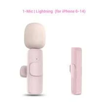 HITOZON 专业无线领夹式麦克风，兼容iOS/安卓智能手机，全指向无线电容麦克风，适用于视频/音频/Vlog录制，适合教学、采访、直播等场景。 - 粉色 - 查看 11