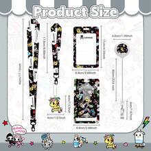 Official Tokidoki Unicorno Phone Lanyard Set - Including Long And Short Lanyards, ID Badge Holder Retractable Reel Clip, Card Cases,Cute Tokidoki Keychains For Fans - màu đen - Xem 2
