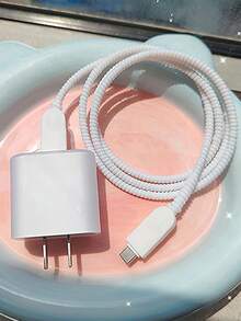 5 件哑光白色 TPU 防震充电器保护壳和绕线器，兼容 Apple 18W/20W 充电器 - 白色 - 查看 4