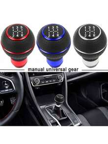 1pc Leather Gear Shift Knob For Manual Transmission, 5 Speed Gear Lever Shifter Head For Auto Accessories - one-size - View 11