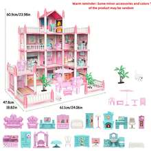 4/7/11/14 Rooms DIY Interactive Building Castle Dollhouse Set, Princess Castle Playhouse Toy, Suitable For Girls Pretend Play, Includes Furniture And Accessories, Gift Toy For Children 3-8 Years Old - Multicolor - View 14