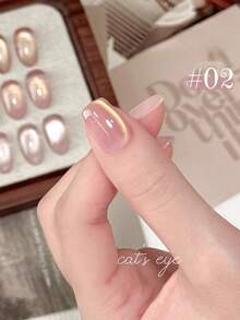 10ml Pure Lust Golden Light Heroine Cat Eye Gel Nail Polish 2025 New Whitening Ice Transparent Super Flash Nail Art Pink Translucent Cat Eye Nail Supplies Pink Nails Suitable For All Seasons - Multicolor - View 6