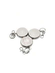 1PC Mini Cigarette Ashtray With Key Chain Smoking Accessories Stainless Steel Portable Round Shaped Silver Cigarette Supplies(Random Pattern)(Keychain Random) - Silver - View 9
