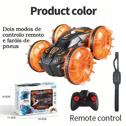 Medoosi Luzes Carros De Brinquedo Controle Remoto Acrobacias Carrinho 4wd 360° Gesto Deformação Twist Climbing Car Toy