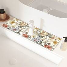 1pc Flower Non-Slip Silicone Faucet Stain-Resistant And Washable Drainage Pad, Kitchen Drainage Pad, Suitable For All Kinds Of Faucets In Bathroom And Kitchen. - Multicolor - View 5