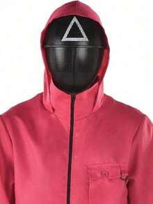 Men's Pink Squid Soldier Halloween Costume | Adult Military Cosplay Outfit With Tentacle Details, Horror Theme Party Uniform | Medium Size Breathable Fabric For Role Play, Comic Con & Halloween Events