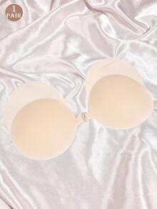 1 Pair Solid Color Silicone Reusable Lift Up Breathable Nipple Covers With Separate Storage Box