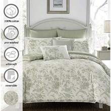 Natalie Bonus Comforter Set Twin Sage Green - Natalie Sage OffWhite - Ver 7