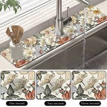 1pc Flower Non-Slip Silicone Faucet Stain-Resistant And Washable Drainage Pad, Kitchen Drainage Pad, Suitable For All Kinds Of Faucets In Bathroom And Kitchen. - Multicolor - View 12