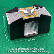 一套自动洗牌机，可洗1-2副牌，电动洗牌机，低噪音，适用于二十一点/德州扑克/Phase 10/Skip-Bo等纸牌游戏，情人节礼物（送给男友），旅行玩具，派对游戏道具，复活节礼物 - 彩色 - 查看 5