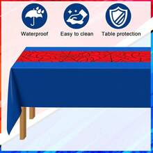 1包/2包 54 x 108英寸 蜘蛛主题婚礼派对桌布 红色蓝色一次性桌布，适用于蜘蛛主题生日派对装饰、超级英雄派对用品、生日装饰 - 紅色 - 查看 5