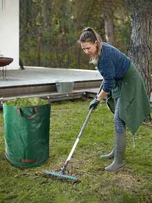 1 件，花园垃圾袋大容量树叶篮袋带手柄可重复使用/可折叠草坪垃圾袋，可重复使用的重型花园袋，草坪游泳池花园树叶垃圾袋，可重复使用的花园垃圾袋 - 庭院垃圾袋户外露营折叠式垃圾桶便携式露营花园垃圾袋可重复使用的花园树叶碎片垃圾袋 - 綠色 - 查看 4