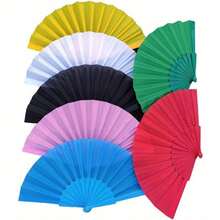 10 Color Folding Fans, Small Folding Fans Chinese Folding Fans For Weddings, Gifts, DIY, Dance, Home Decoration Decorative Folding Fans (10 Colors) Dance Folding Fans Morning Exercise Square Dance Props Foldable Solid Color Tai Chi Kung Fu Hand Fan - hỗn hợp màu sắc-10 CÁI - Xem 1