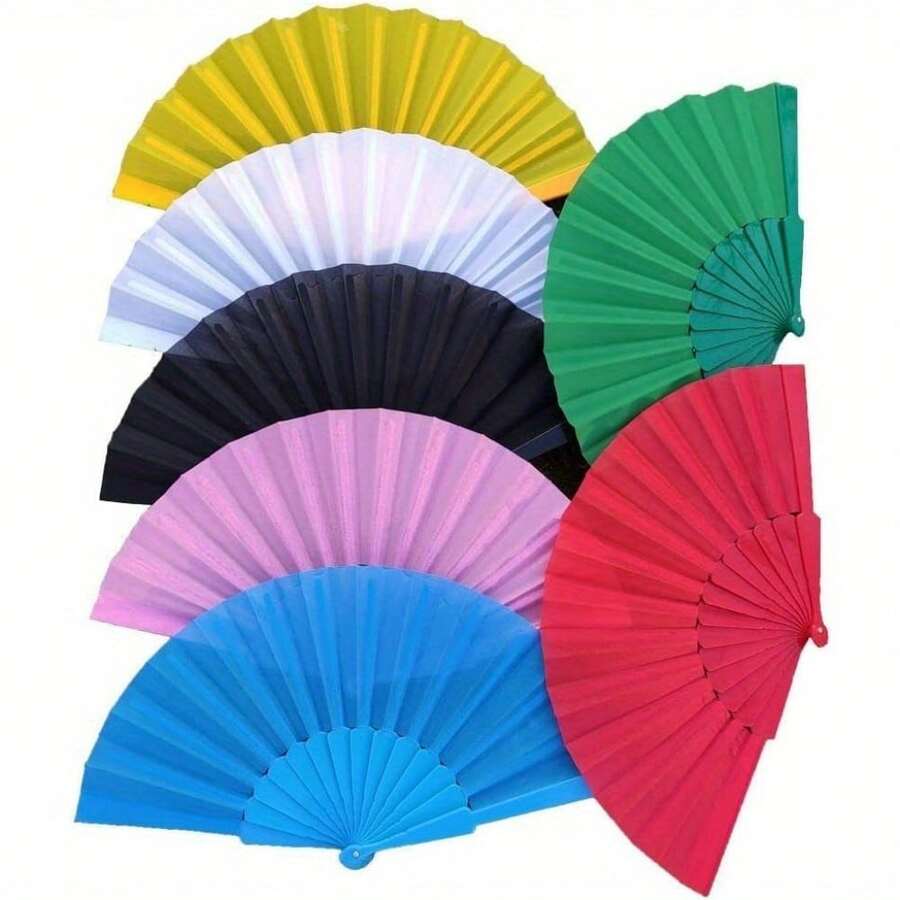 10 Color Folding Fans, Small Folding Fans Chinese Folding Fans For Weddings, Gifts, DIY, Dance, Home Decoration Decorative Folding Fans (10 Colors) Dance Folding Fans Morning Exercise Square Dance Props Foldable Solid Color Tai Chi Kung Fu Hand Fan - hỗn hợp màu sắc-10 CÁI - Xem 1