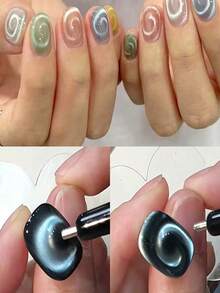 3pcs / 1PC Professional Nail Magnetic Pen - With Magnetic Base And Smooth Tip, Suitable For French Fingertip, Water Ripple And Round Designs - Salon/Home Pedicure/Manicurist Tool - Easy-To-Clean Decorative Stick, Fashionable Design, Durable Material, Essential Beauty Accessory, Nail Accessory, Nail Polish Correction Pen - Multicolor - View 9