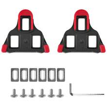 1 para samoblokujących bloków do pedałów rowerowych, płytki blokujące do butów kolarskich w kolorze czerwonym i żółtym
