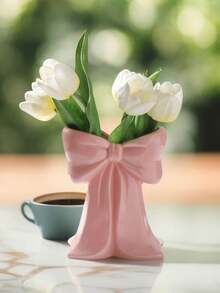 1 Highly Attractively Bow Vase, Girly Wedding Vase, Highly Attractively Home Vase, Whimsical Bow Shaped Vase For Dreamy Wedding Decorations, Romantic Wedding Decoration Choice, Newlywed Gift, Graduation Gift, Birthday Gift, Holiday Gift, Gift For Boyfriend Or Girlfriend, Living Room Decoration, Christmas Decoration Or Vase Home Decor Flower Vase Glass Vase