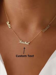 1 件金色玫瑰金定制个性化家庭项链多名字项链三名字项链精致名字项链母亲节礼物女士派对生日珠宝礼物送给恋人 - 多色2 - 查看 2