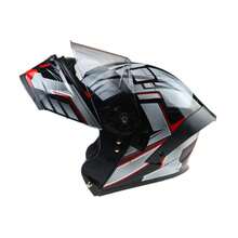 AINHFAAD Breathable Motorcycle Helmet Flip Up With Dual Visor Inner Blue Lens Anti Glare All Season Warm  Unisex Riding Helmet, 202 - Chasing the Wind, Bright Red - View 6