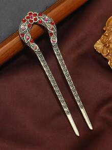 1个复古仿珍珠U型发夹配饰，发髻延长器，发髻制作器，发髻发片，发型设计发夹，发卡，发夹，婚礼用品，发饰，头部配饰 - 彩色 - 查看 10