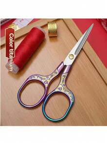 1pc Crafting Scissors - With Protective Cover, Tailoring Shears Suitable For Embroidery And Delicate Paper Cutting, Ideal For Handicrafts, DIY And Daily Use - Great For School, Office And Travel - Multicolor - View 20