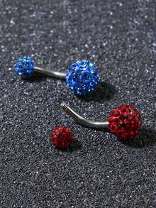 8 قطع من مجموعة مجوهرات الحلقات المرصعة بالراين للسرة للنساء، تصميم بسيط