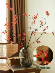 1 pieza Rama artificial de arándano rojo de 95 cm, rama de bayas de invierno, adecuada para decoración de otoño/invierno, Acción de Gracias, Navidad, Halloween, Festival de la Cosecha, Boda, Fiesta y decoración de mesa del hogar - Multicolor - Ver 11