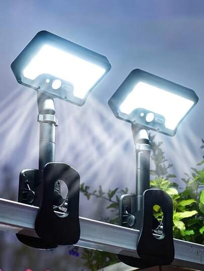 Đèn năng lượng mặt trời siêu sáng ngoài trời, đèn năng lượng mặt trời kẹp, di động, đèn đường, đèn pha ngoài trời và đèn an ninh, đèn cảm biến chuyển động, thích hợp cho sân, vườn, cắm trại ngoài trời, chiếu sáng khẩn cấp trong nhà, hàng rào, hiên nhà.