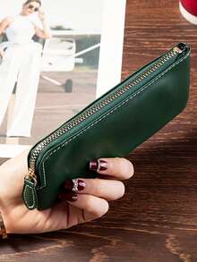 Retro Long Zipper Wallet Women's Long Clutch Wallet With Multiple Card Slots Business Style Card Holder Simple Design For WoMen Wallet Purse Wallet Long Wallet - Multicolor - View 4