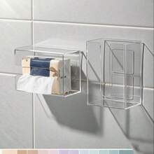 1pc Kitchen Wet Wipes Holder, Washable Bathroom Paper Towel Rack, Wall-Mounted Tissue Box, Non-Slip Washable Wipe Dispenser, Suitable For Kitchen, Bedroom, Bathroom Wet Wipes, No Need For Drilling Installation, Fashionable Minimalist Design Washable Wipe Storage Box, Suitable For Gloves, Pet Wipes, Makeup Wipes, Disposable Towels, Wet Wipes, Dry Tissues, Hand Towels, Wet Wipes, Toilet Paper, Also Applicable To Bathroom, Kitchen, Bedroom, Office, Car