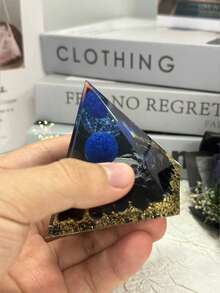 能量金字塔奥根灵气天然紫水晶球疗愈水晶脉轮工具装饰品树脂石工艺品儿童金字塔家居装饰礼物，创意水晶树脂桌面装饰，适合圣诞节、万圣节、父亲节 - 查看 11