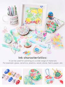 Languo 90 Colors Acrylic Paint Gel Pen Set - Professional Layering Art Markers For Students, 0.7mm Fine Tip DIY Drawing Pens For Glass/Paper/Wood/Blackboard/Tumblers/Plastic, Great For Study Notes And Crafts - Multicolor - View 10