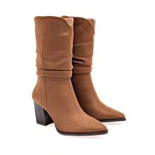 BOTA MUJER COLOR CAFE PARA EXTERIOR TEXTIL - Marrón - Ver 4