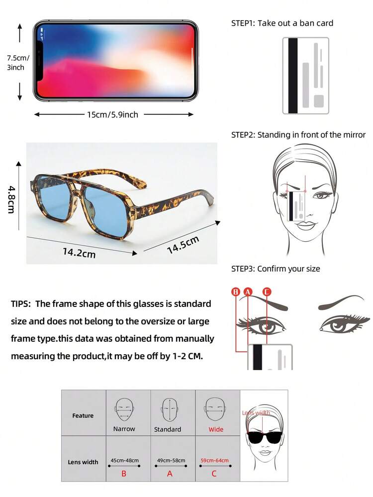 Men\'s Classic Square Double-Bridge Minimalist Personalized Glasses ( s-l400.jpg main image 4